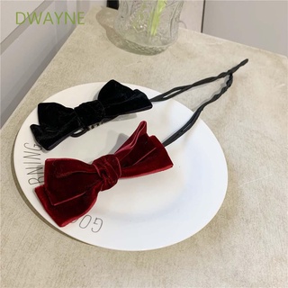 Dwayne โบว์ม้วนผมผ้ากํามะหยี่สไตล์เกาหลีหลากสีสําหรับทําผม