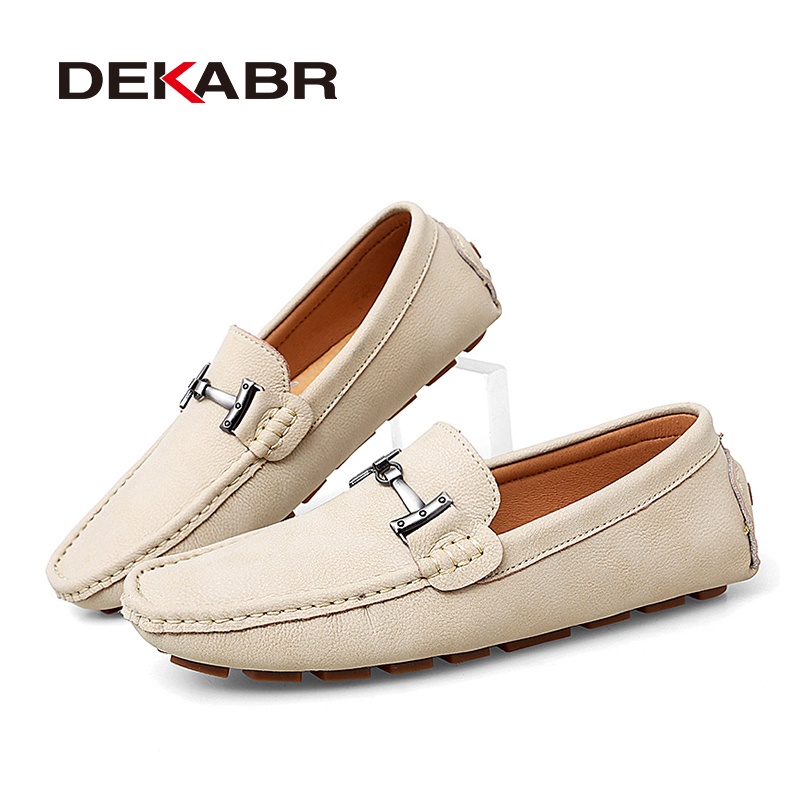 Dekarb รองเท้าโลฟเฟอร์ลําลอง หนังวัวแท้ น้ําหนักเบา กันลื่น หรูหรา ใส่สบาย แฟชั่นสําหรับผู้ชาย