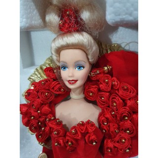 **กล่องไม่สวย** MATTEL GOLDEN (50th) ANNIVERSARY BARBIE Porcelain 1945-1995 บาร์บี้พอซเลน  **สายซีลเสื้อเกาะอกเสื่อมนะคะ