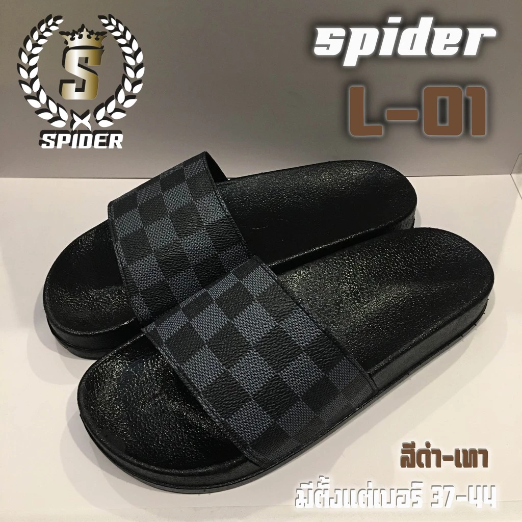 รองเท้าแตะ SPIDER รุ่น L01 " สีดำ " มี เบอร์ 37-44 (มีตารางไซส์ในรูปภาพ)