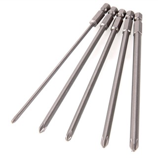 5ชิ้น Shank 1/4 S2 Steel 150มม ชุดหัวสว่านไขควงแม่เหล็ก