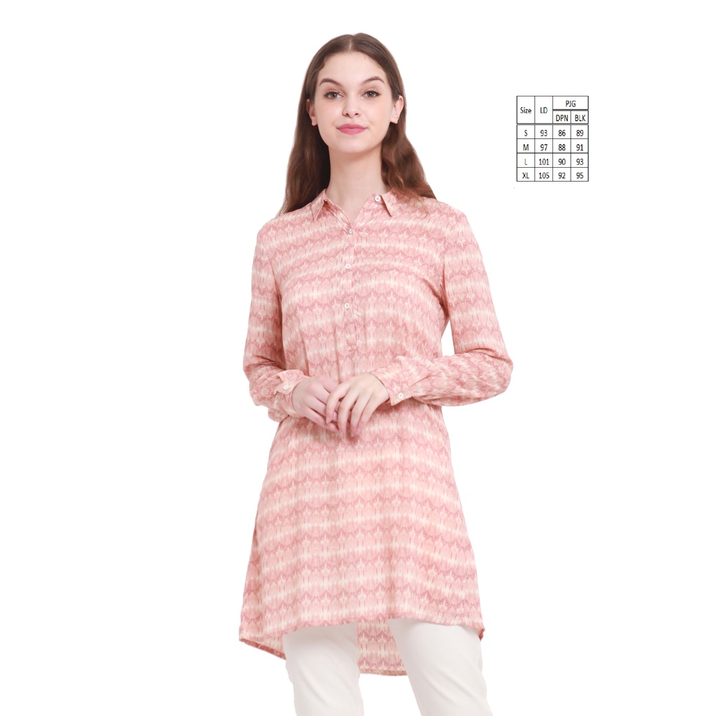 KEMEJA Zlata อักษรา เสื้อเชิ้ตแขนยาวผู้หญิง Peach Viskos Casual Mantta 20.04