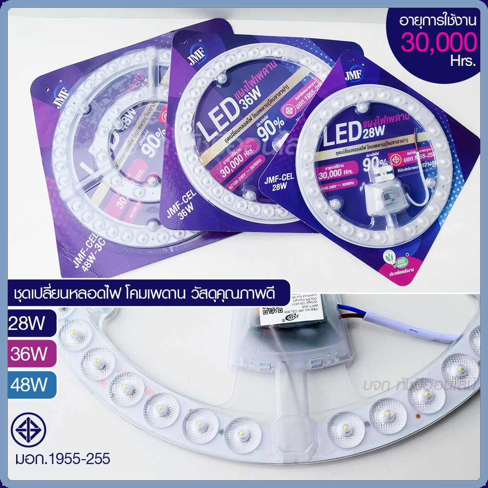 ไฟเพดาน 28W 36W 48W แผงไฟ LED แผงแม่เหล็กไฟเพดาน JMF-28W 36W 48W ชุดเปลี่ยนหลอดไฟ โคมเพดาน (โคมซาลาเ