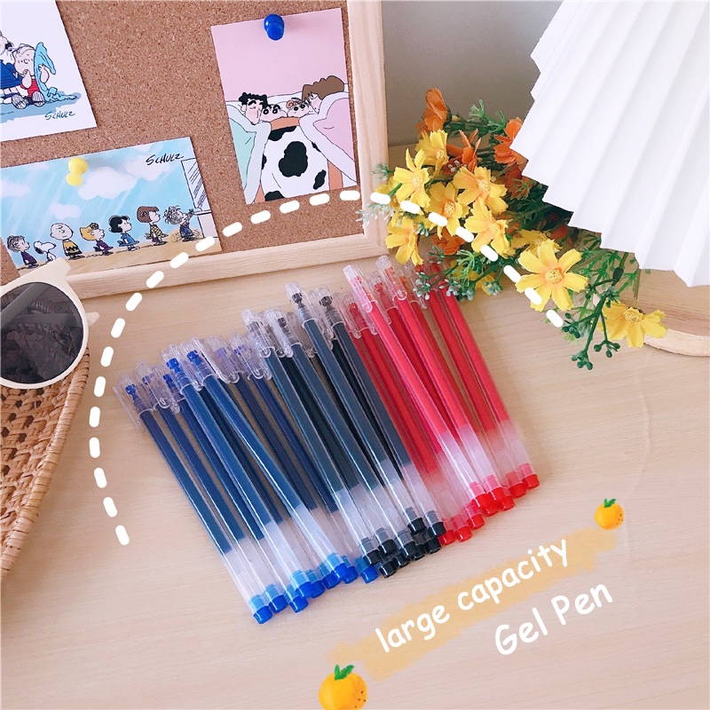 Letit ปากกาหมึกเจล ความจุขนาดใหญ่ 0.5 มม. สีดํา น้ําเงิน แดง สําหรับนักเรียน สอบ