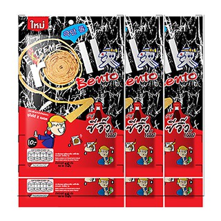 BENTO EXTREAM ROLL เบนโตะ เอ็กซ์ตรีมโรล ปลาเส้นปรุงรส รสซีอิ้วเผ็ด ขนาด 15กรัม ยกแพ็ค 6ซอง SQUID SPICY SOYSAUCE