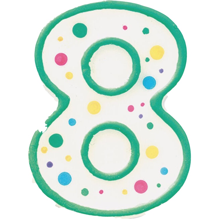 WILTON GREEN EDGED PARTY CANDLE - NO. 8