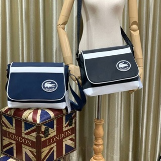 Lacoste Sport Vintage Crossbody Bag  กระเป๋าทรงสี่เหลี่ยม Size:13x31x25cm Color: Black,Navy