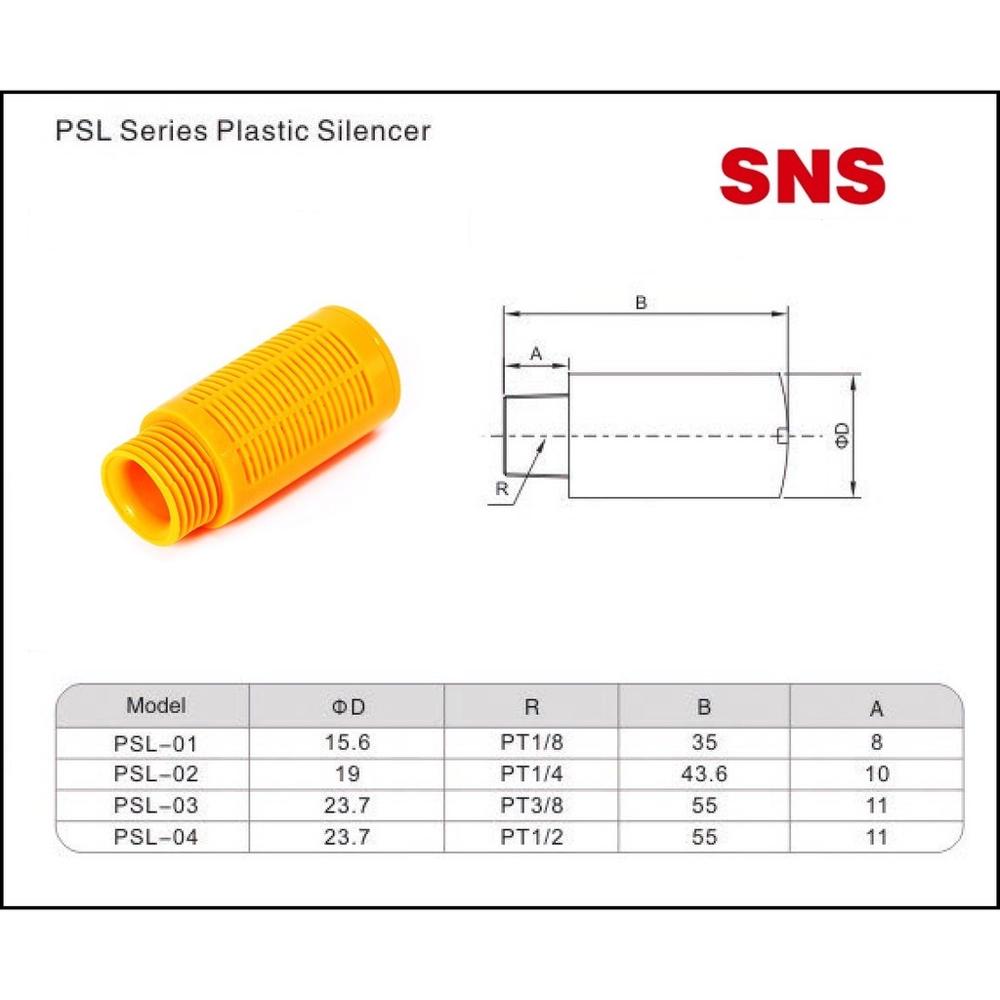 PSL ตัวเก็บเสียงพลาสติกนิวเมติกส์ ตัวต่อลดเสียงแบบพลาสติก รูปที่ 6