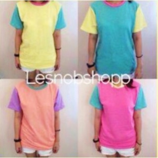 เสื้อยืดสีพาสเทล[ส่งฟรี!!]