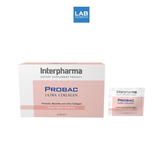 Interpharma Probac Ultra Collagen 30 sachets - อินเตอร์ฟาร์มา โปรแบค อัลตรา คอลลาเจน ผลิตภัณฑ์เสริมอาหารซินไบโอติก 30 ซอง