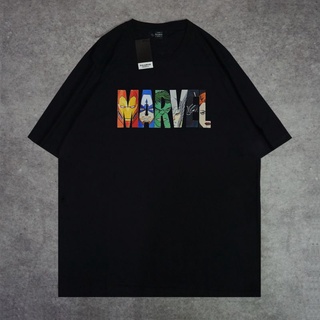 เสื้อยืด พิมพ์ลายซุปเปอร์ฮีโร่ Marvel Pull&amp;Bear สีดํา