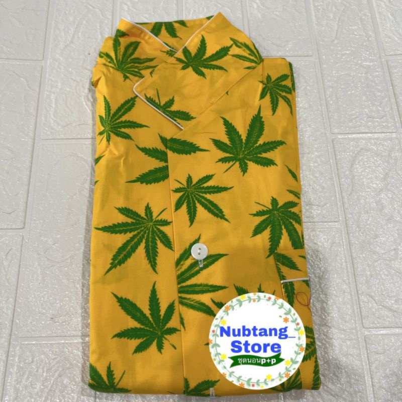 ชุดนอนp+p ผ้าคอตตอน ฟรีไซส์ คอปก ขายาว แขนสั้น - รูปที่ 4