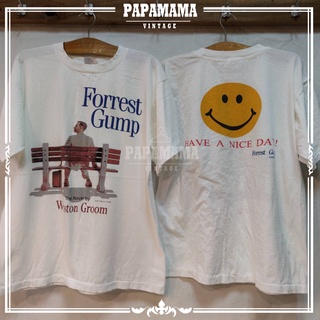 printเสื้อยืดแฟชั่นพิมพ์ลาย[ Forrest Gump ] movie Promo t-shirt @1994 ผ้า100 ฟอกนุ่ม เสื้อหนัง papamama vintage -S-4XL