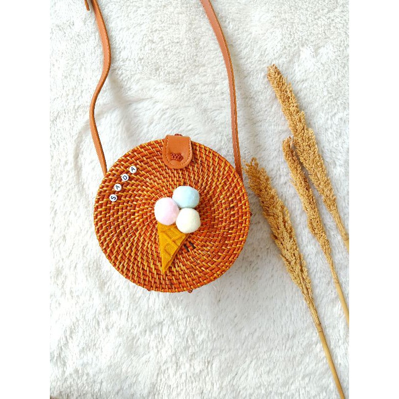 RATTAN BAG ICE CREAM 15