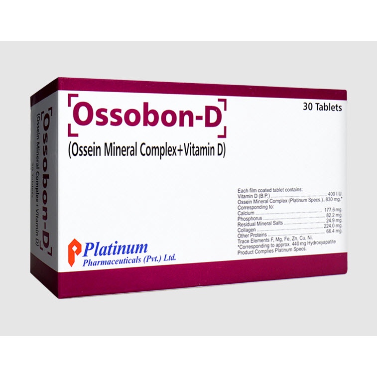 Ossobon-D3 มีส่วนประกอบตามโครงสร้างของกระดูก ช่วยเพิ่มการสร้างมวลกระดูก ...