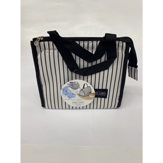 กระเป่า LUNCH BAG PEVA รุ่น HOME LABEL สีขาวสลับลายเส้นตรง