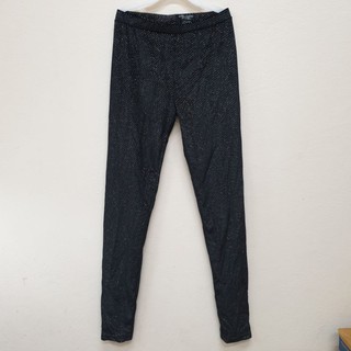 ZARA เลกกิ้งดำกำมะหยี่ กากเพชร ไซส์ S