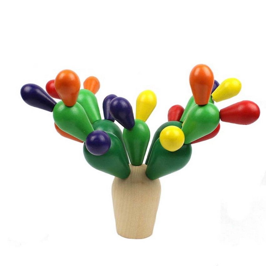 ASIA TOY BALANCING CACTUS ของเล่นไม้ ชุดเกมต่อกระบองเพชร
