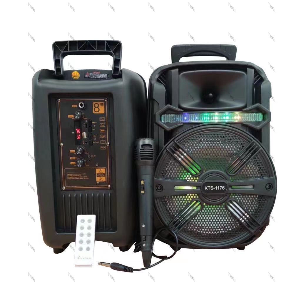 ลำโพงบลูทูธ รุ่นKTS-1176 เสียงดี ตู้ลำโพง 8 นิ้ว เบสแน่น เสียบยูเอสบีฟังเพลง/วิทยุ/เสียบเมม แบบพกพา ลำโพงคาราโอเกะ