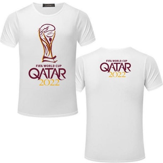 คอลูกเรือเสื้อยืดพรีเมี่ยม พิมพ์ลาย QATAR World Cup 2022 สําหรับผู้ใหญ่S-5XL