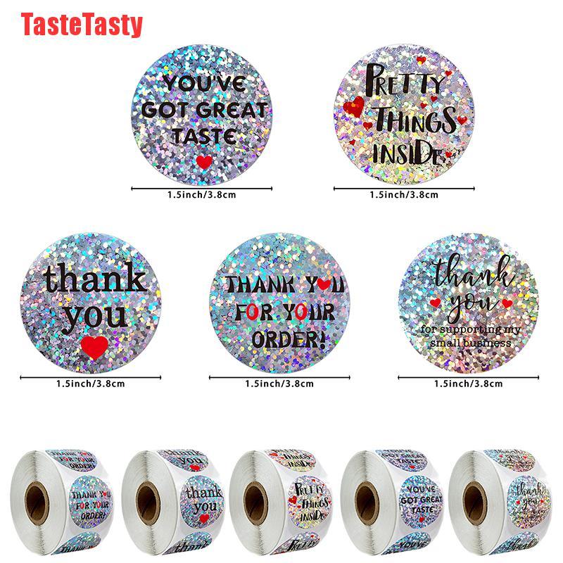 Tastetasty 500pcs Roll 1 5 Inch Round Thank You Stickers Laser Seal Labels Package Sticker 76