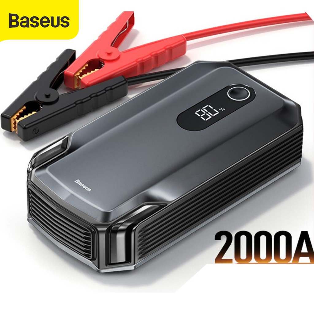 Baseus พาวเวอร์แบงค์ 20000mAh 2000A 12V แบบพกพา สําหรับจั้มสตาร์ทรถยนต์