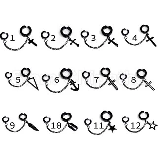 ต่างหูหนีบโซ่คู่ ไม่ต้องเจาะหู พร้อมส่ง | [2]NH.all | Double Clipon Huggie No Piercing needed - 1 Side