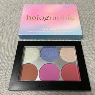 แท้💯% [เคาน์เตอร์ US/เช็คใบเสร็จได้] Sephora Holographic Face &amp; Cheek Palette