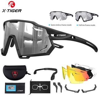 X-TIGER แว่นปั่นจักรยาน Polarized Uv400 3-5เลนส์ แว่นกันแดดกีฬากลางแจ้ง แว่นจักรยาน