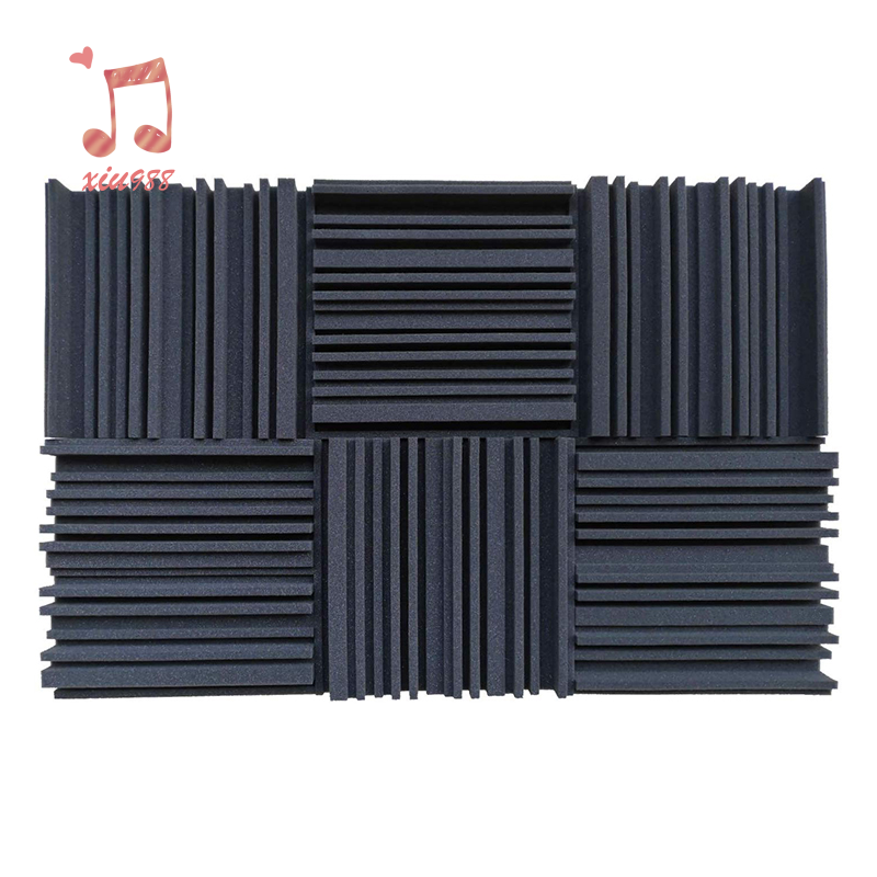 6 Pcs Acoustic Studio Absorption Foam Panel Broadband Sound Absorber Periodic Groove Structure