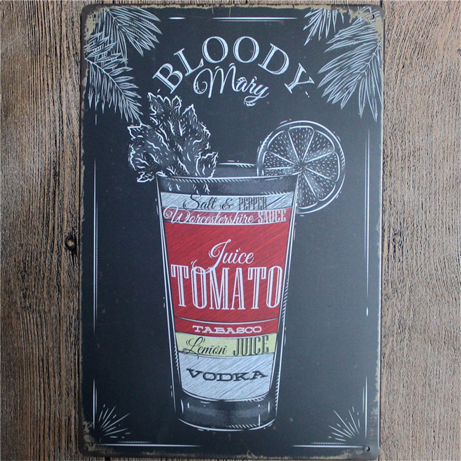 BLOODY MARY Bar Club Store Home Wall Decor Retro Metal Tin Sign Art