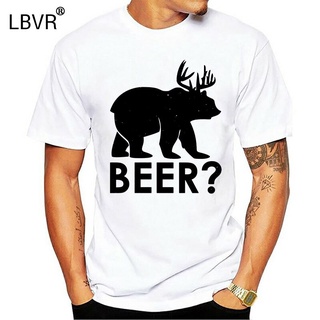 ใหม่ เสื้อยืด ผ้าฝ้าย 100% พิมพ์ลายสโลแกนตลก Beer Pun Bear สําหรับผู้ชายS-5XL