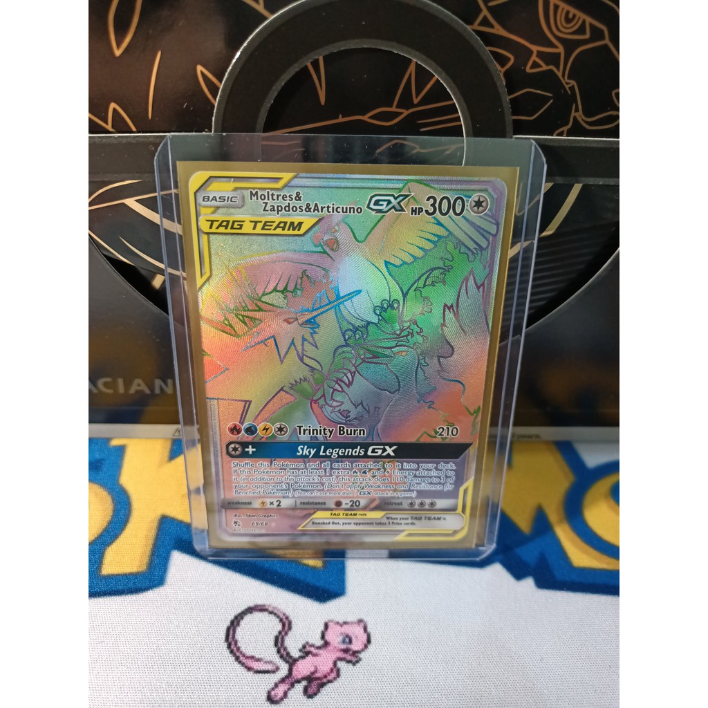 Pokemon Card "Moltres&amp;Zapdos&amp;Articuno GX Rainbow 69/68 / Secret Rare" ENG Hidden Fates