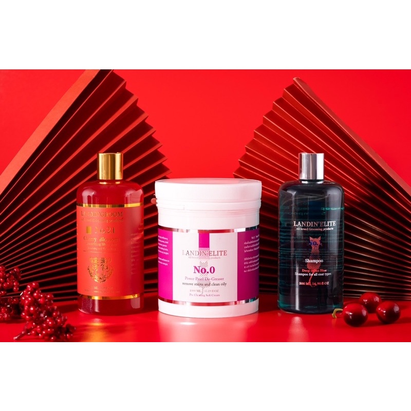 (แท้💯)✨Landin'Groom and Elite 😸 ชุดเซทอาบน้ำสัตว์เลี้ยง 😻‼️โฉมใหม่‼️❤️ขนนุ่มสวยฟูเงางาม สำหรับน้องแม