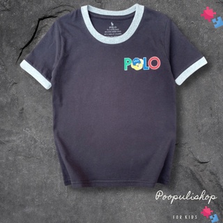 เสื้อยืดเด็กชาย แขนสั้น สกรีนลาย polo ผ้าคอลตอล 2 สี