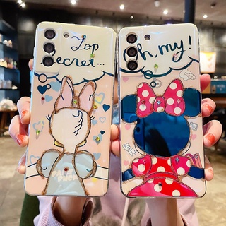 การ์ตูน น่ารัก มุมมองด้านหลัง มินนี่ Daisy เคส Samsung Galaxy s8 s9 s10 plus lite + s20 s21 plus ultra fe s20fe note8 note9 note10 plus lite note 20 ultra case เยื่อหุ้มสมอง หญิง Unisex เคส