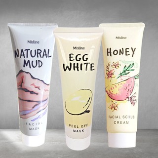 💚ขายถูกที่สุด แท้💯 💦Mistine Egg White Peel Off Mask/Natural Mud Facial Mask/Honey Facial Scrub cream มาส์ก /ลอก/ ขัด