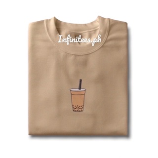 น่ารัก MILKTEA ขนาดใหญ่ที่เรียบง่ายความงามงบเสื้อ / Tshirts / Tees Unisex COD E#z