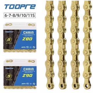 โซ่จักรยาน TOOPRE โซ่สีทอง 6/7/8, 9, 10 และ 11 สปีด ความยาว …