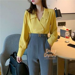 [ พร้อ​มส่ง ]​ Mustard cross top