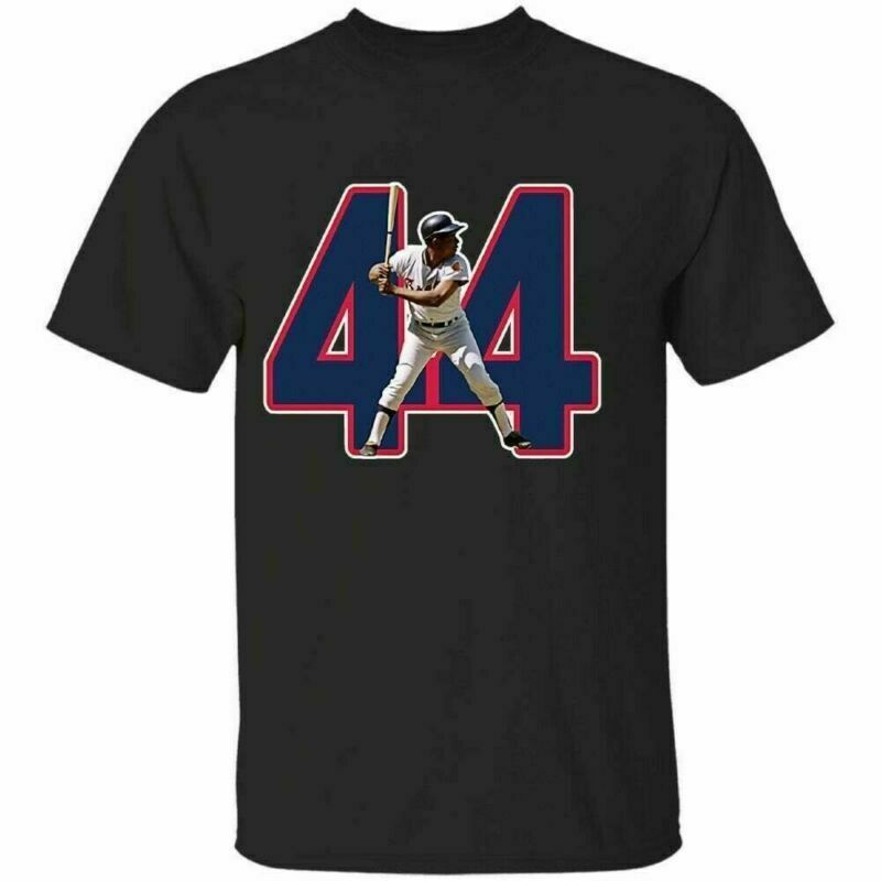 เสื้อยืด Atlanta Braves Hank Aaron Baseball Black Funny Vintage