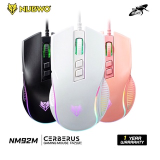 NUBWO NM92M Gaming Mouse เมาส์เกมมิ่ง เมาส์มาโคร มี 3 สี ดำ/ขาว/ชมพู ของแท้ รับประกัน 1 ปี