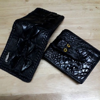 pocket coin bifold wallet crocodile skinกระเป๋าสตางค์จระเข้baby head