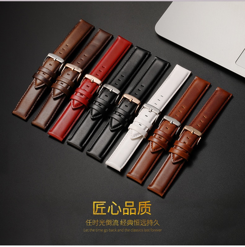 สายนาฬิกาข้อมือหนังแท้ กว้าง 13 14 17 18 19 20 22 มม. สําหรับ Diesel DZ Fossil DW CK Timex Armani