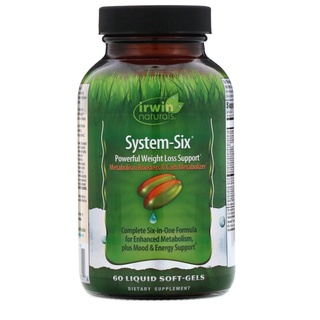 Irwin Naturals, System-Six Powerful Weight Loss Support 60 Liquid Soft-Gels