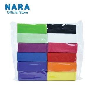 [ซื้อ1แถม1] NARA Polymer Clay ดินโพลีเมอร์ ชุดเซตกล่อง ขนาด 300 กรัม (12 สี) สีละ 25 กรัม