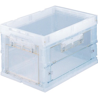 TRUSCO กล่องพลาสติก Foldable Container แบบฝาเปิดด้านข้าง 50L Transparent