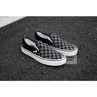 Vans Slip on checkerboard 📍สอบถามก่อนนะคะ📍 พร้อมส่ง แวนส์สลิปออน ดำตัดเทา