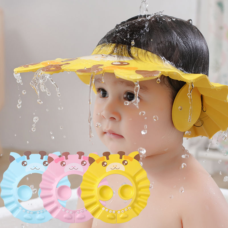พร้อมส่ง หมวกอาบน้ํา ลายการ์ตูนน่ารัก ปรับได้ สําหรับเด็กผู้ชาย และเด็กผู้หญิง