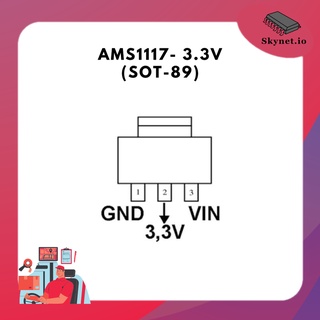 (5pcs) AMS1117- 3.3V (SOT-89) 500mA Low-Dropout Linear Regulator